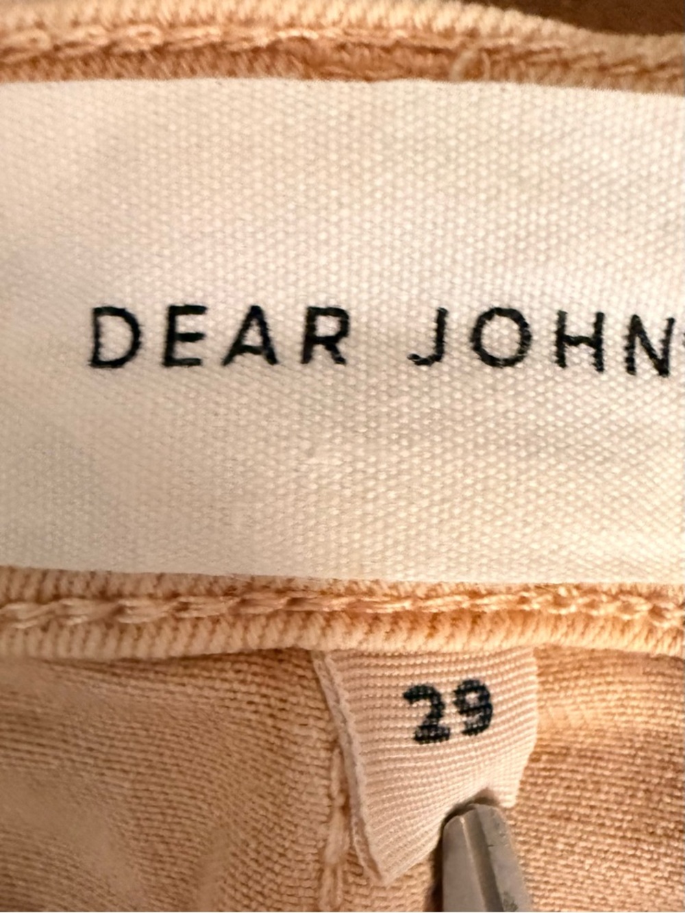 Dear John | Blair Straight CROPPED Jeans with Frayed Hem in Golden Cream | Sz 29 - Picture 5 of 10